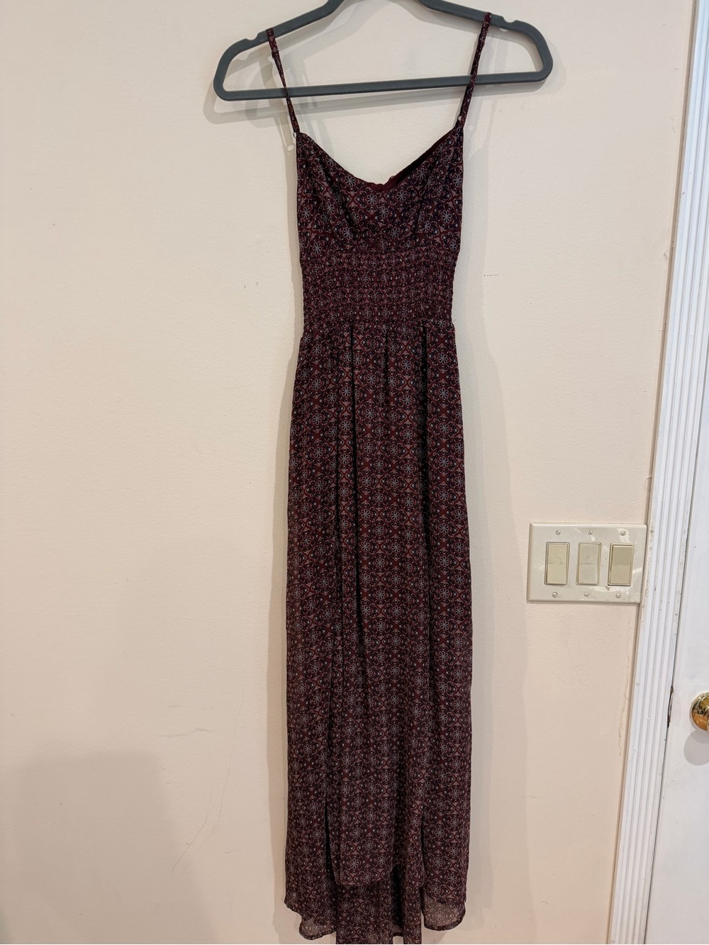 Abercrombie & Fitch Plum Smocked Maxi Dress with Cutout
